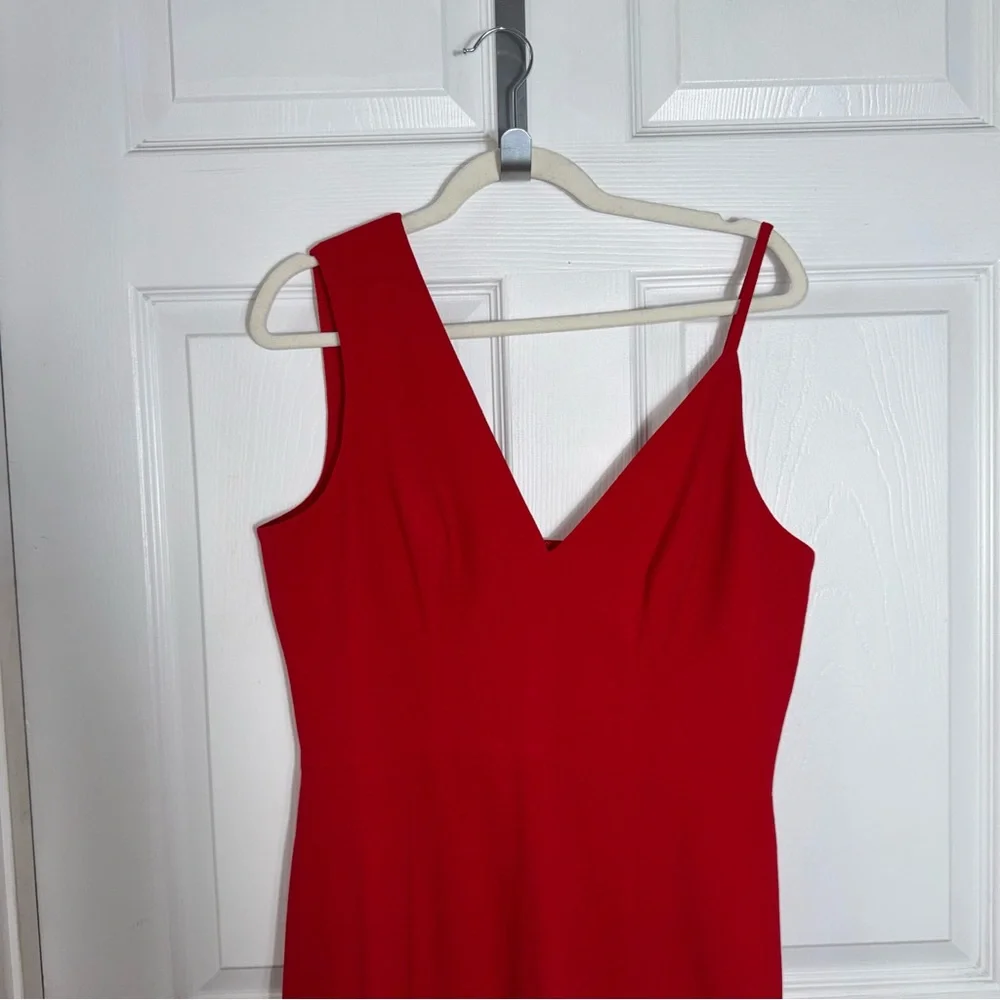 Dress The Population Erika‎ Red Sheath Midi Dress Wedding Guest Size M